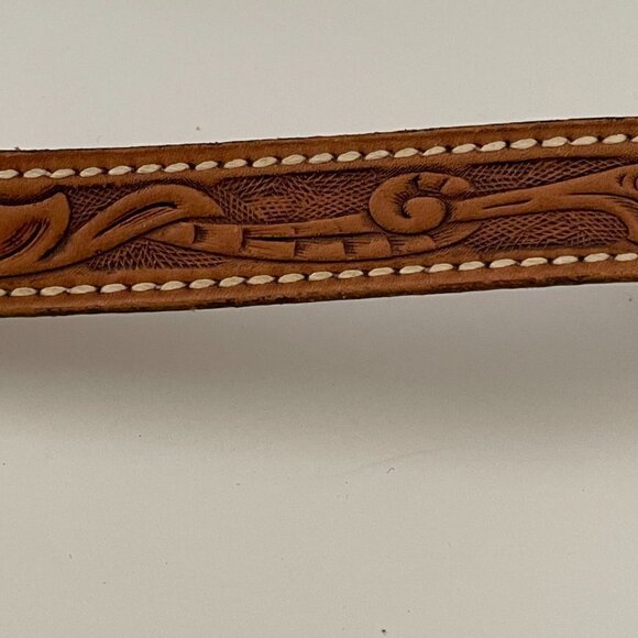 Handmade Set of Two Brown Leather Snap Closure Cowgirl Cuff Bracelets Large - Picture 7 of 12